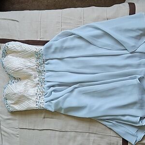 Ice Blue and Cream Short Formal Dress size XS